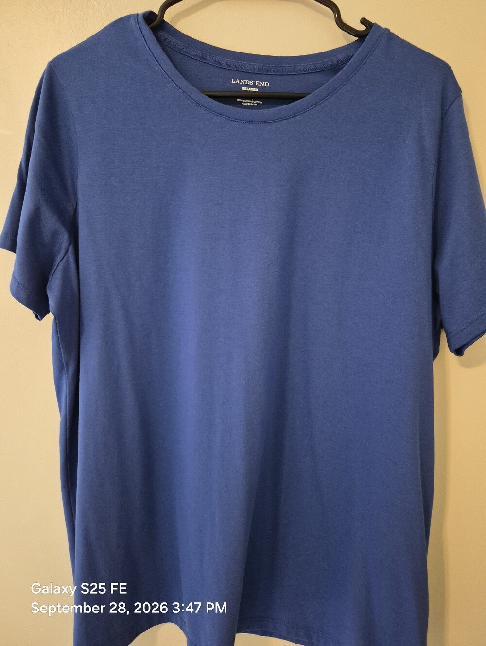 Lands' End Women's Short Sleeve Crew Tee in Royal Blue